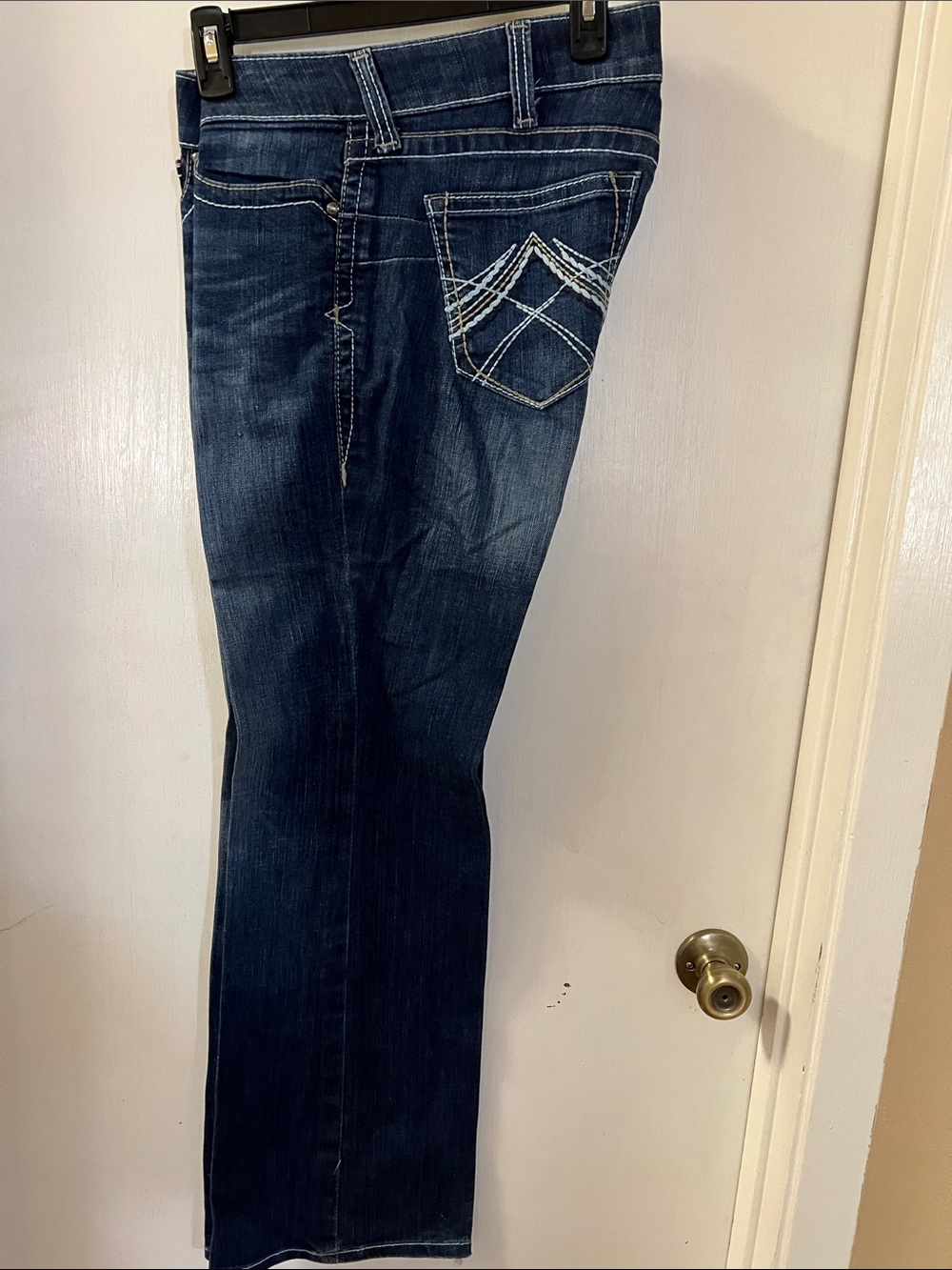 Ariat Women’s Dark Blue Boot Cut Jeans with Embroidered Back Pocket